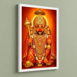 Salasar Balaji Vivid Premium Spiritual Poster Art Photo Frame 13 Salasar Balaji Vivid Premium Spiritual Poster Art Photo Frame — white frame angled wall