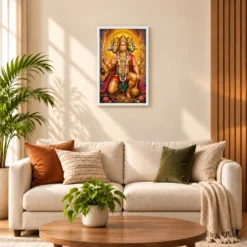 Panchmukhi Hanuman Royal Jewel-Toned Portrait Photo Frame — white frame sofa