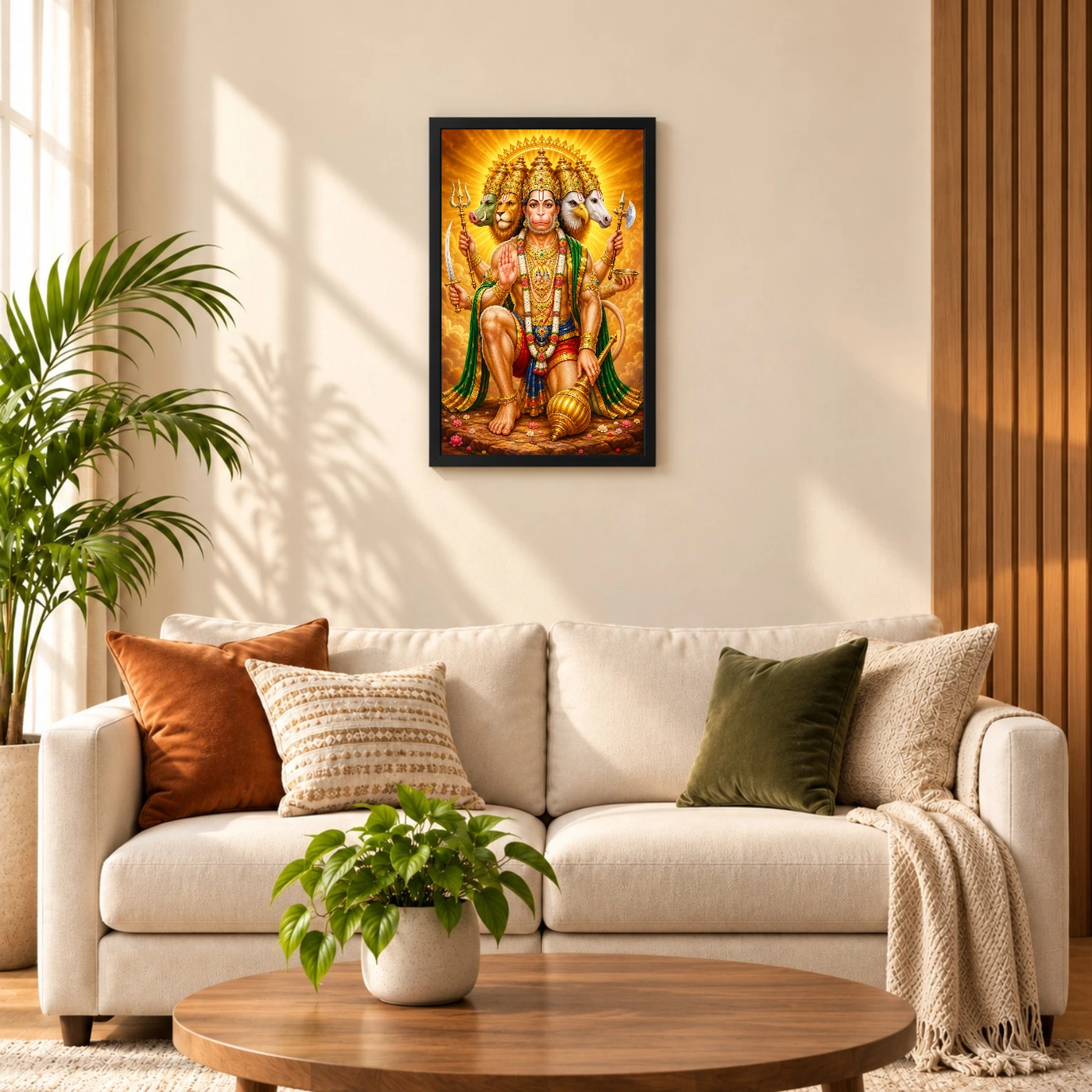 Panchmukhi Hanuman Peaceful Home Mandir Composition Photo Frame 8 Panchmukhi Hanuman Peaceful Home Mandir Composition Photo Frame — black frame sofa