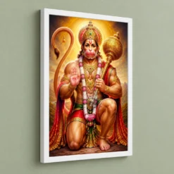 Bajrangbali Royal Jewel-Toned Portrait Photo Frame 13 Bajrangbali Royal Jewel-Toned Portrait Photo Frame — white frame angled wall