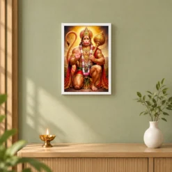 Bajrangbali Royal Jewel-Toned Portrait Photo Frame 14 Bajrangbali Royal Jewel-Toned Portrait Photo Frame — white frame distant wall