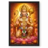 Bajrangbali Lotus And Diya Radiance Photo Frame — black frame clean