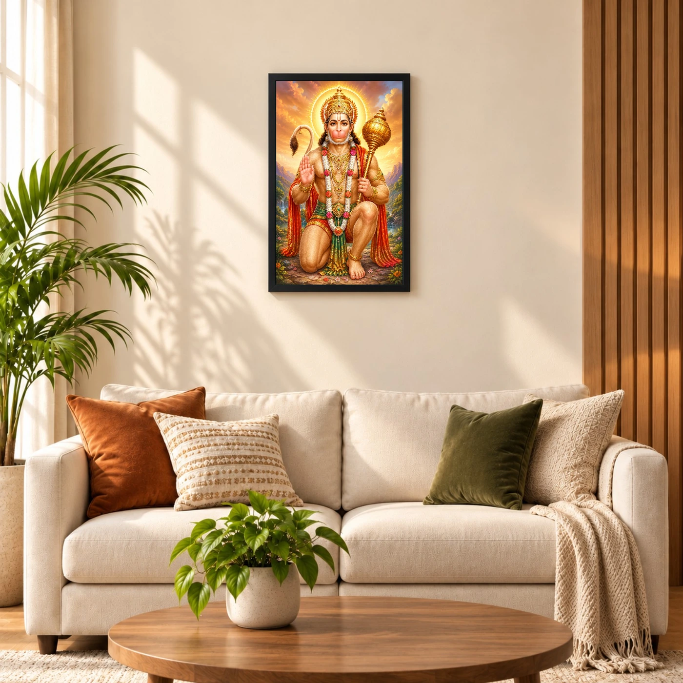 Bajrangbali Traditional Indian Miniature-Inspired Devotional Art Photo Frame 8 Bajrangbali Traditional Indian Miniature-Inspired Devotional Art Photo Frame — black frame sofa