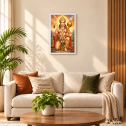 Bajrangbali Traditional Indian Miniature-Inspired Devotional Art Photo Frame 17 Bajrangbali Traditional Indian Miniature-Inspired Devotional Art Photo Frame — white frame sofa