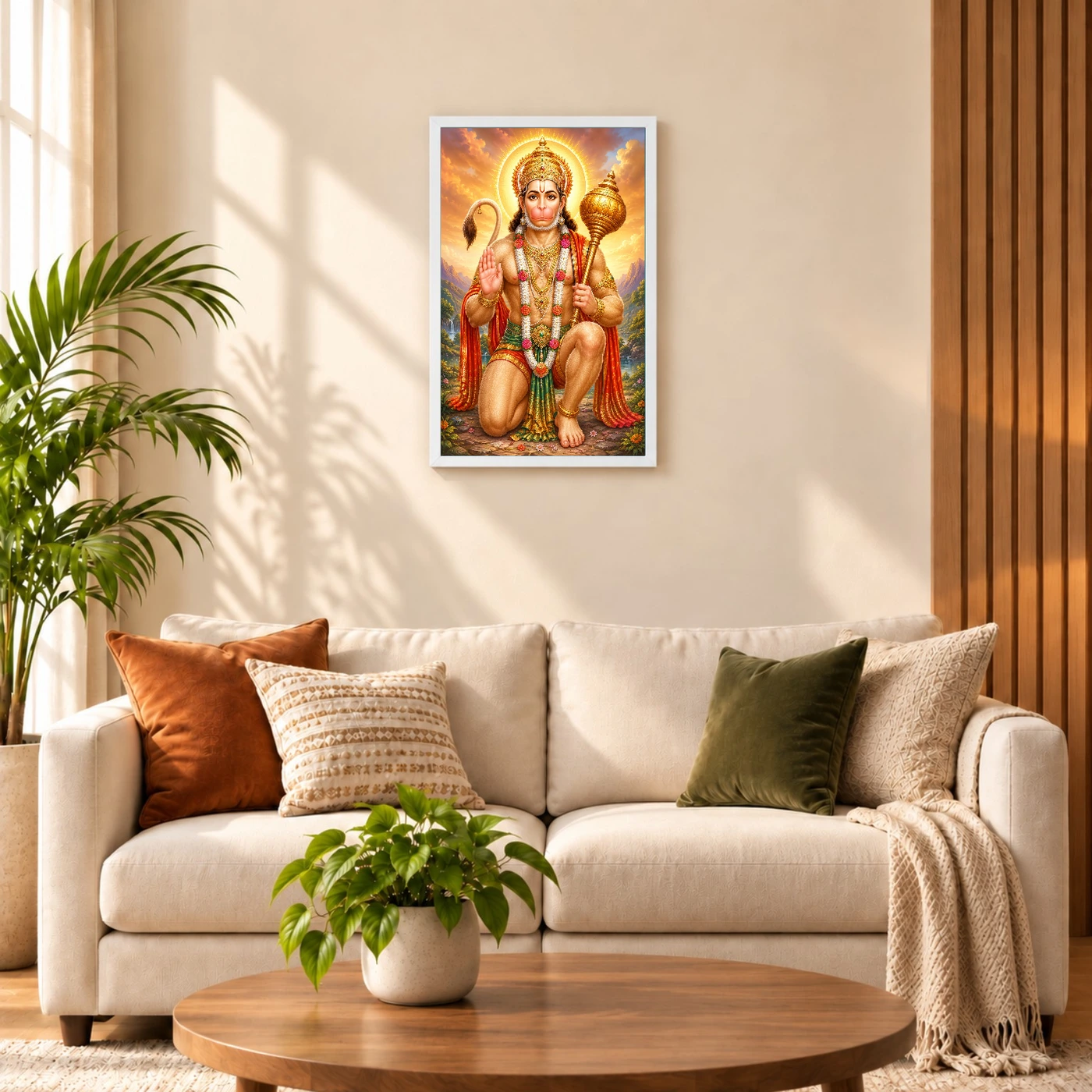 Bajrangbali Traditional Indian Miniature-Inspired Devotional Art Photo Frame 9 Bajrangbali Traditional Indian Miniature-Inspired Devotional Art Photo Frame — white frame sofa