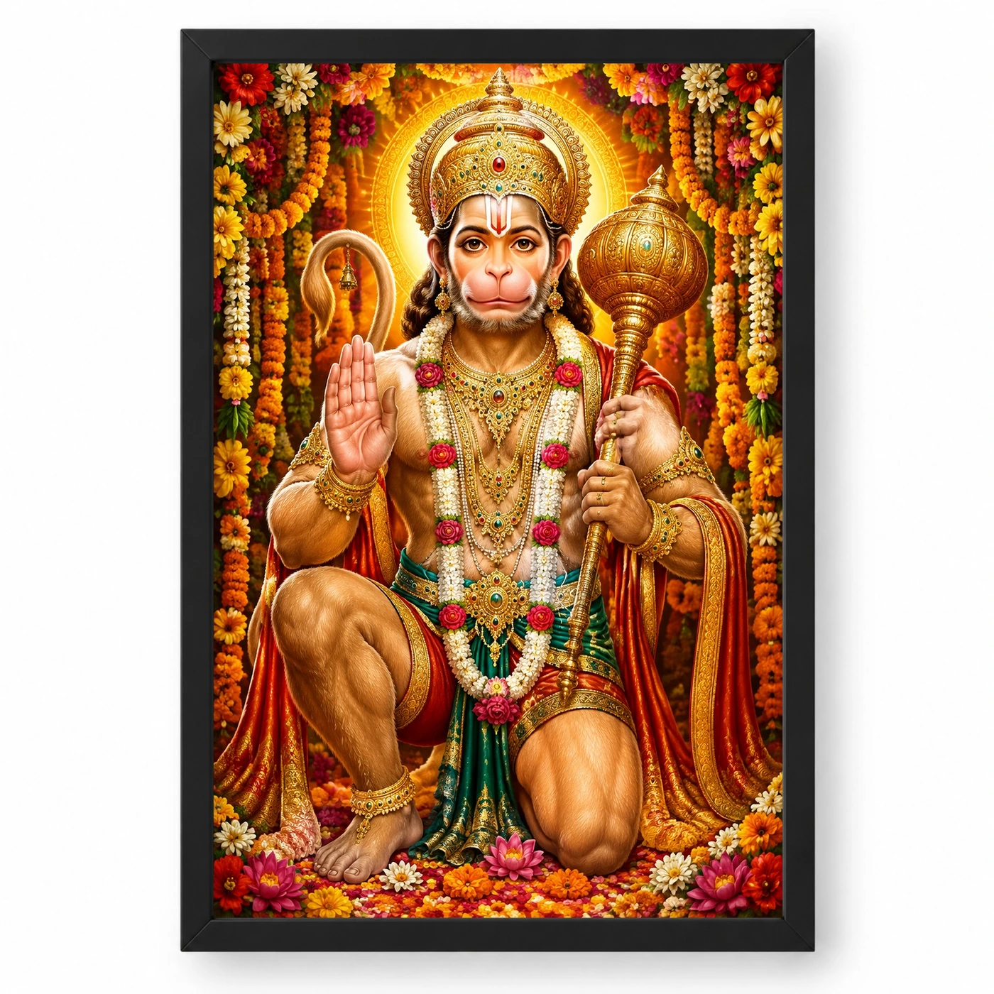 Bajrangbali Grand Festival Flower Decoration Photo Frame 1 Bajrangbali Grand Festival Flower Decoration Photo Frame — black frame clean