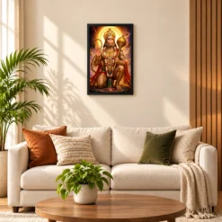 Bajrangbali Cosmic Celestial Aura Photo Frame — black frame sofa