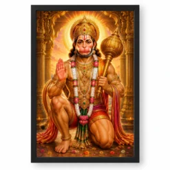 Bajrangbali Heritage Temple Architecture Backdrop Photo Frame — black frame clean