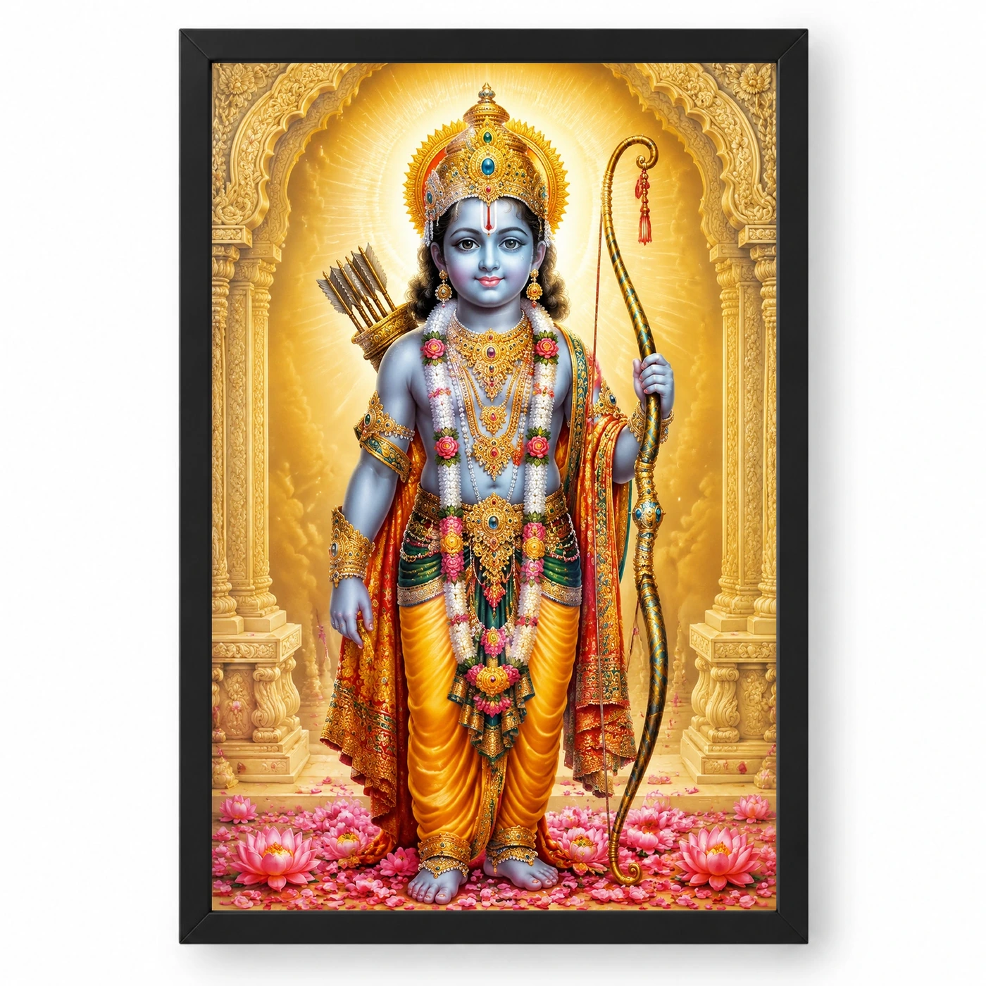 Ram Lalla Ayodhya Traditional Indian Miniature-Inspired Devotional Art Photo Frame 1 Ram Lalla Ayodhya Traditional Indian Miniature-Inspired Devotional Art Photo Frame — black frame clean