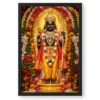 Ram Lalla Ayodhya Grand Festival Flower Decoration Photo Frame — black frame clean