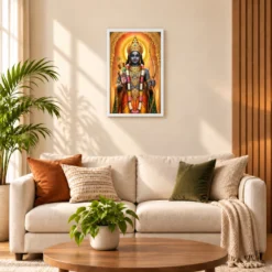 Ram Lalla Ayodhya Vivid Premium Spiritual Poster Art Photo Frame 17 Ram Lalla Ayodhya Vivid Premium Spiritual Poster Art Photo Frame — white frame sofa