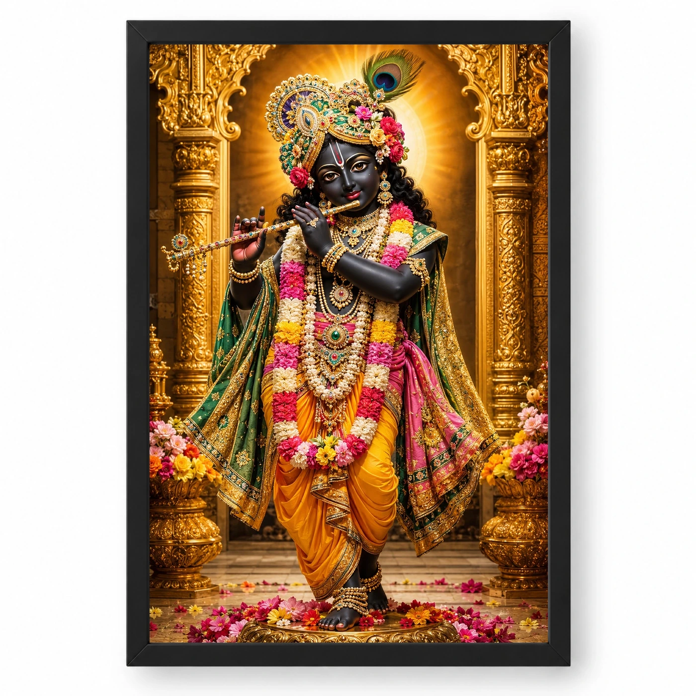 Banke Bihari Heritage Temple Architecture Backdrop Photo Frame 1 Banke Bihari Heritage Temple Architecture Backdrop Photo Frame — black frame clean