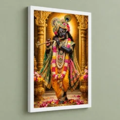 Banke Bihari Heritage Temple Architecture Backdrop Photo Frame 13 Banke Bihari Heritage Temple Architecture Backdrop Photo Frame — white frame angled wall
