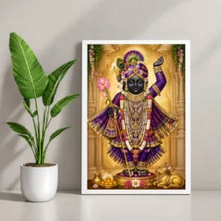 Shrinathji Heritage Temple Architecture Backdrop Photo Frame — white frame console