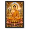 Gautam Buddha Ornate Golden Temple Darshan Photo Frame — black frame clean