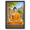 Gautam Buddha Heritage Temple Architecture Backdrop Photo Frame — black frame clean