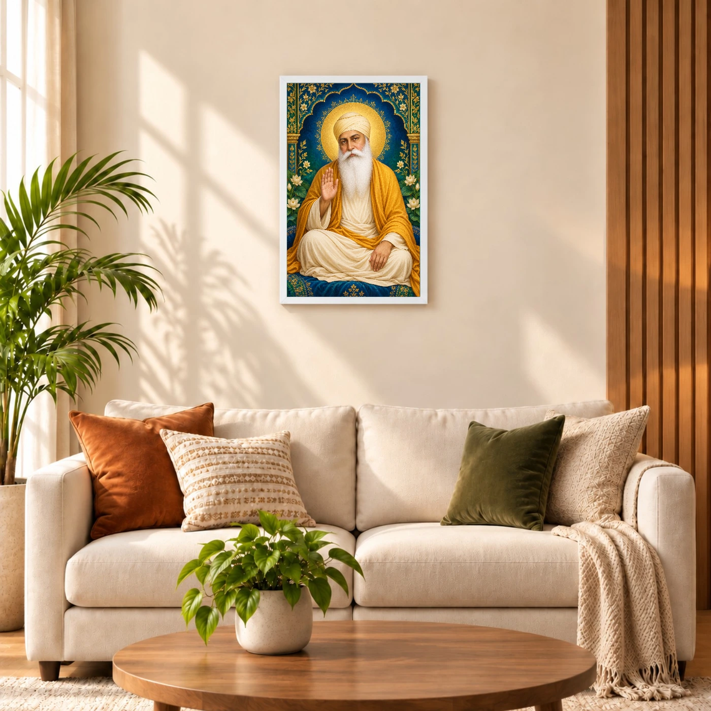 Guru Nanak Dev Royal Jewel-Toned Portrait Photo Frame 9 Guru Nanak Dev Royal Jewel-Toned Portrait Photo Frame — white frame sofa