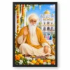 Guru Nanak Dev Grand Festival Flower Decoration Photo Frame — black frame clean