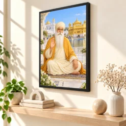Guru Nanak Dev Heritage Temple Architecture Backdrop Photo Frame — black frame console