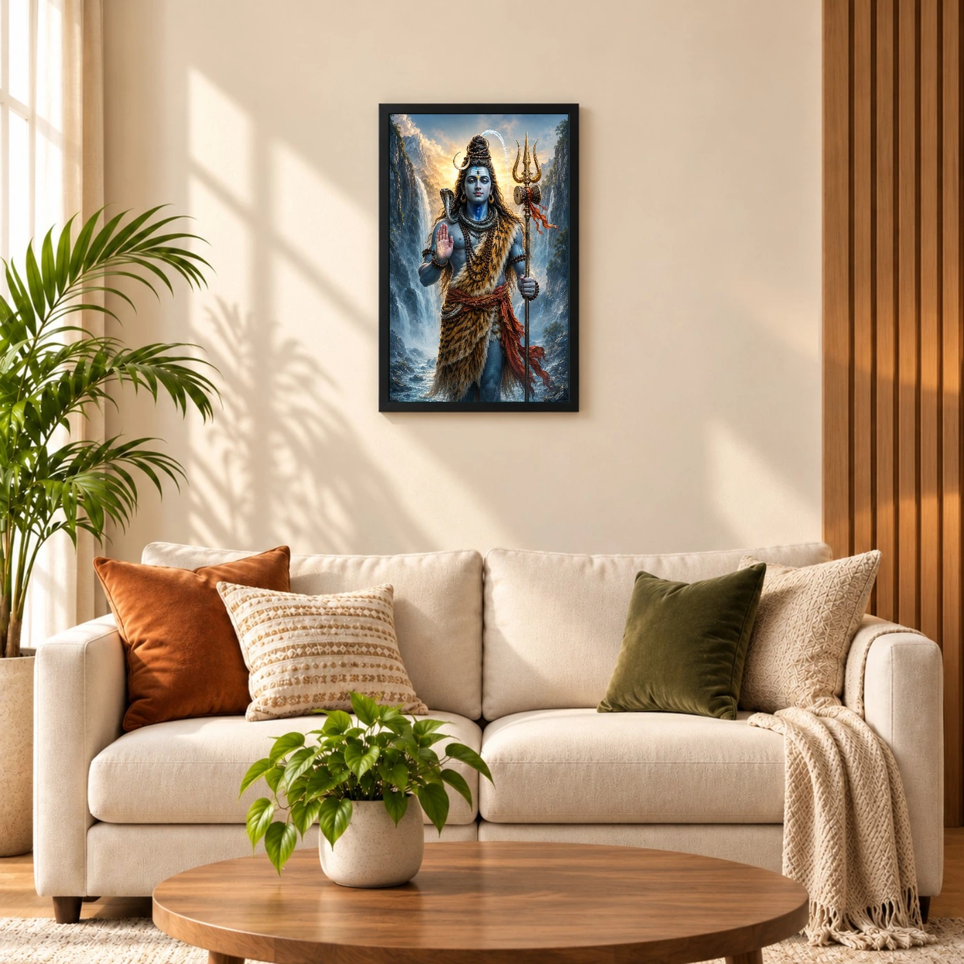 Mahadev — Ganga Trishul Divine Portrait Frame 8 Mahadev — Ganga Trishul Divine Portrait Frame — black frame sofa