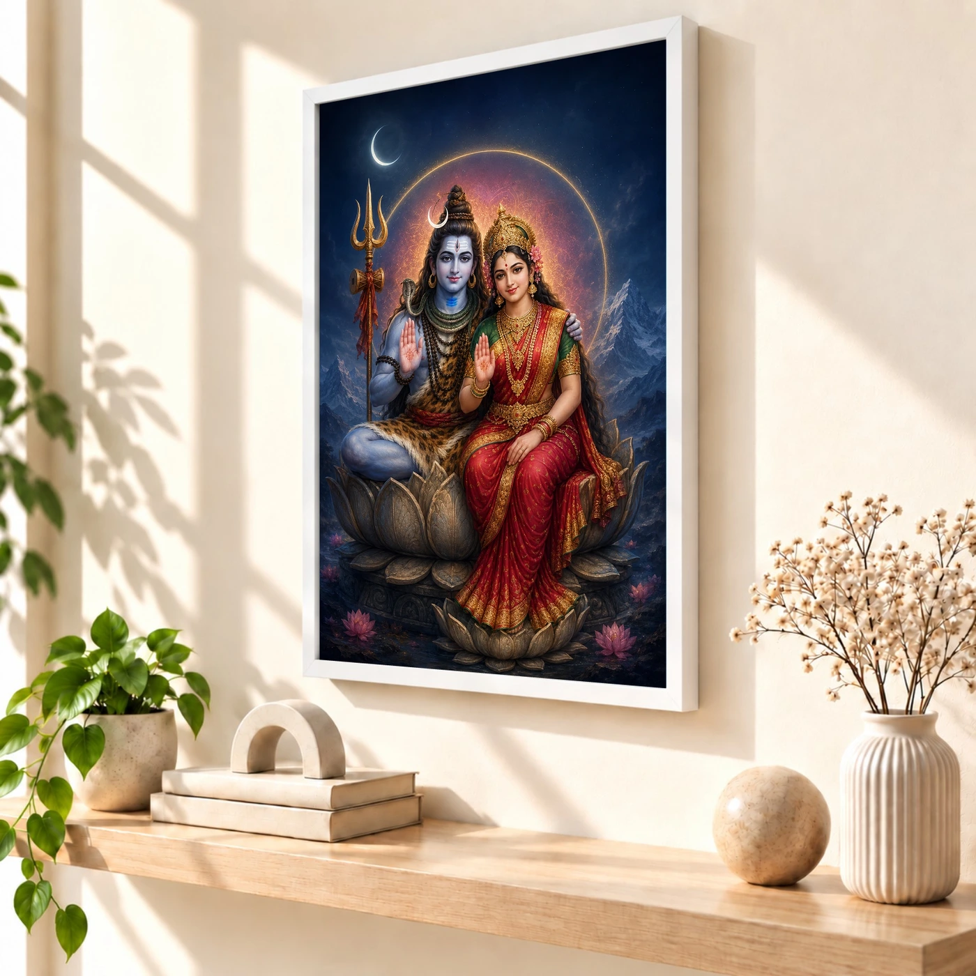 Shiva Parvati — Cosmic Union Blessings Frame 57 Shiva Parvati — Cosmic Union Blessings Frame — white frame