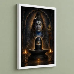 Mahakal — Jyotirlinga Temple Radiance Frame — white frame angled wall