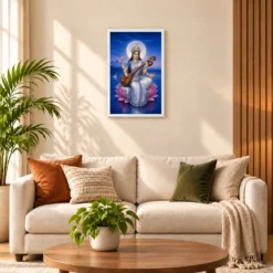 Vidya Saraswati — Blue River Serenity Frame — white frame sofa