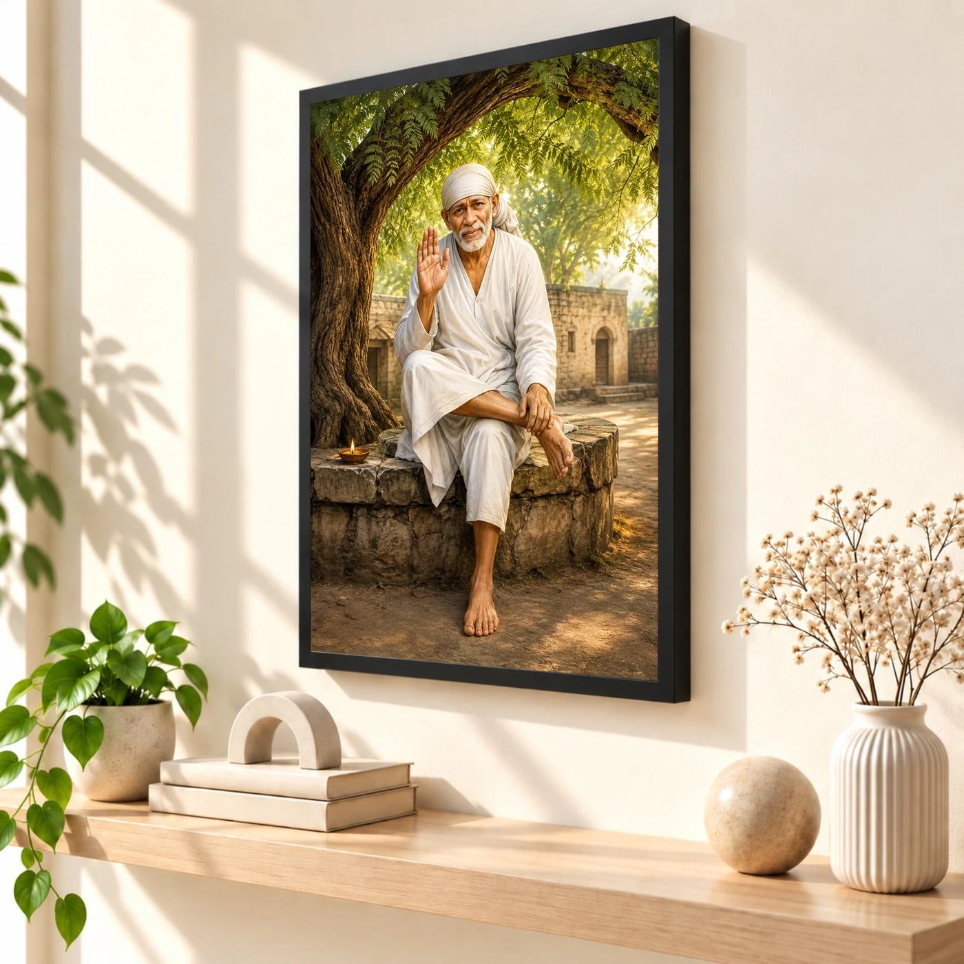 Sai Baba — Neem Tree Compassion Frame 56 Sai Baba — Neem Tree Compassion Frame — black frame