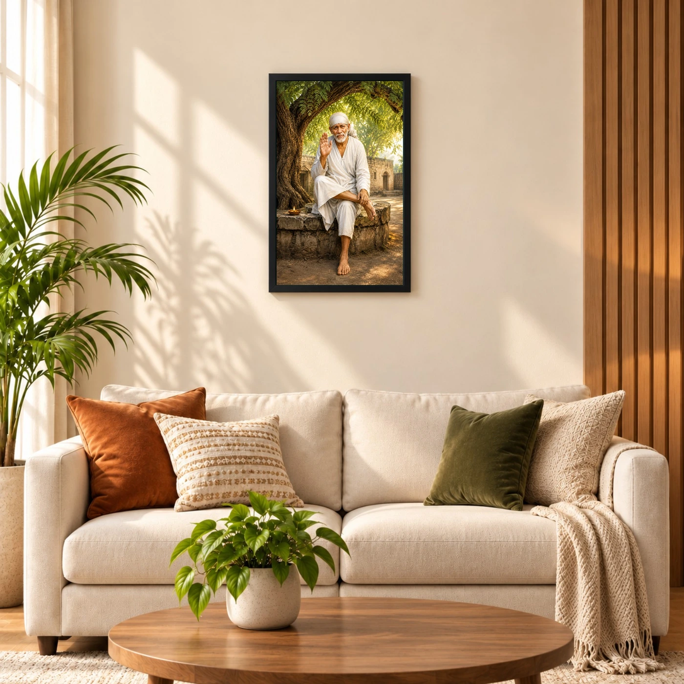Sai Baba — Neem Tree Compassion Frame 8 Sai Baba — Neem Tree Compassion Frame — black frame sofa