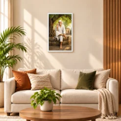 Sai Baba — Neem Tree Compassion Frame 17 Sai Baba — Neem Tree Compassion Frame — white frame sofa